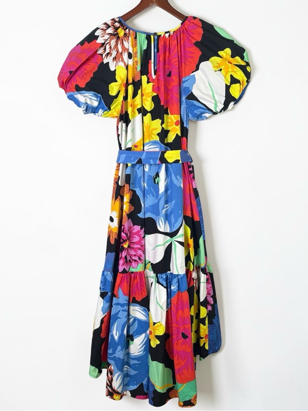 Christopher John Rogers Target Floral Puff Sleeve High Low Poplin Dress Size M - Picture 7 of 13